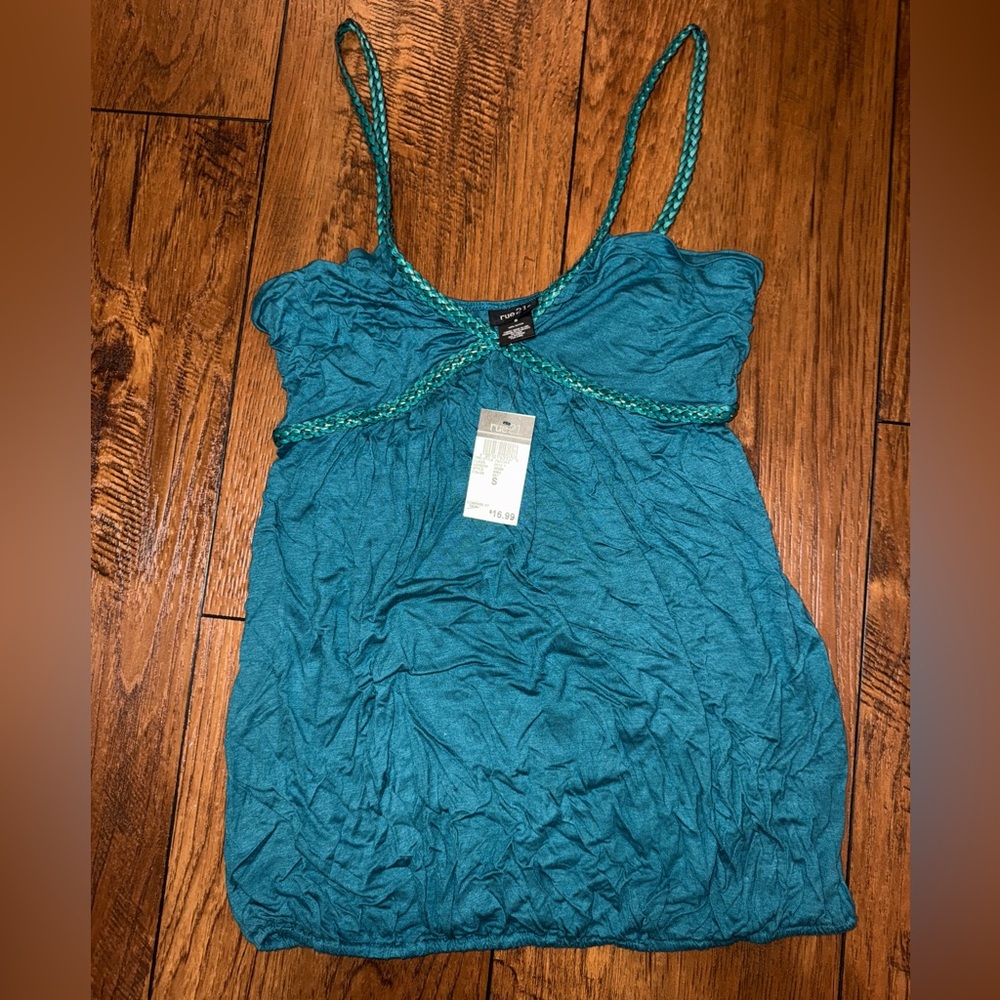 Teal Top with Braided Straps